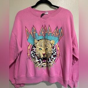 Pink Def Leppard Crewneck Sweater